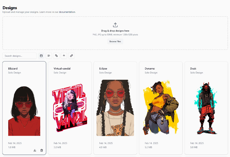 Upload Your Designs