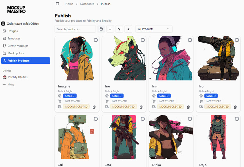 Push to Printify & Shopify